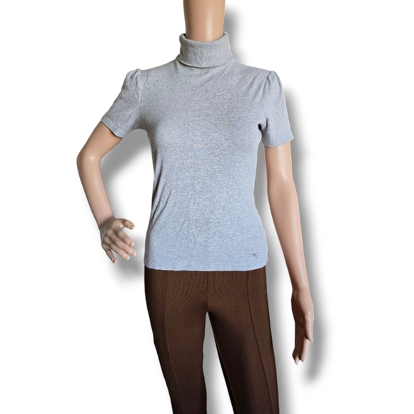 ESPRIT Women's Heather Grey Turtleneck Ribbed Knit Tee - Picture 14 of 16